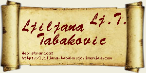 Ljiljana Tabaković vizit kartica
